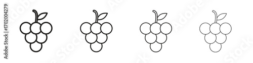 Grapes icons illustrations collection on white background. Pixel perfect vector graphics