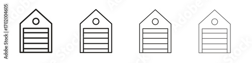 Garage icons illustrations collection on white background. Pixel perfect vector graphics