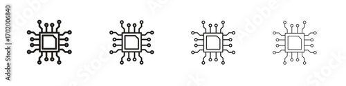 Computer science icons illustrations collection on white background. Pixel perfect vector graphics