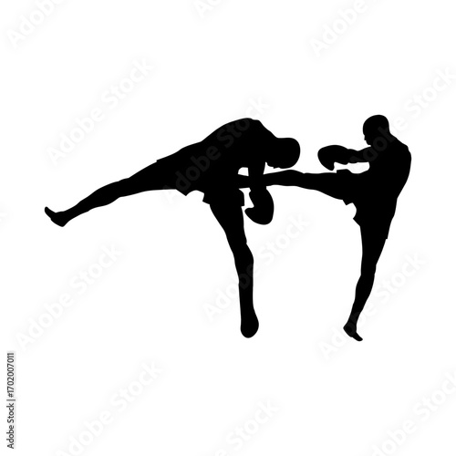 silhouette fight vector extreme sport transparent background