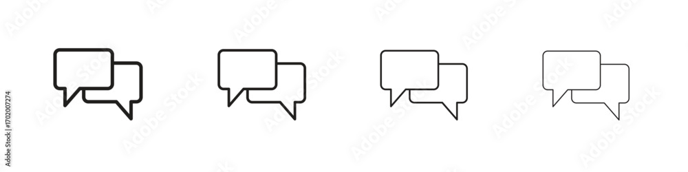 Naklejka premium Chat bubble icons illustrations collection on white background. Pixel perfect vector graphics