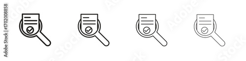 Audit icons illustrations collection on white background. Pixel perfect vector graphics