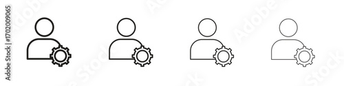 Account settings icons illustrations collection on white background. Pixel perfect vector graphics