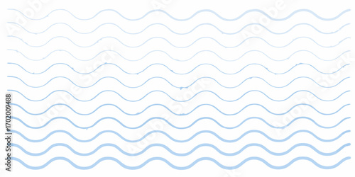 Abstract background of repeating light blue wavy lines on a white backdrop