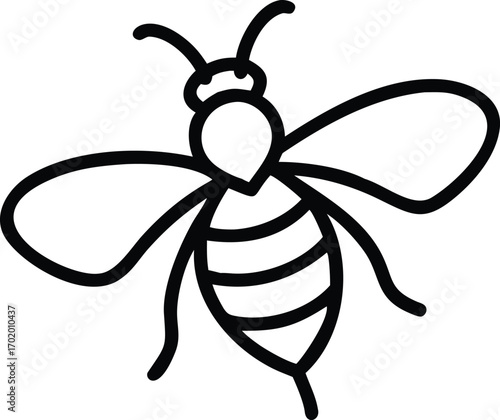 bee on white background