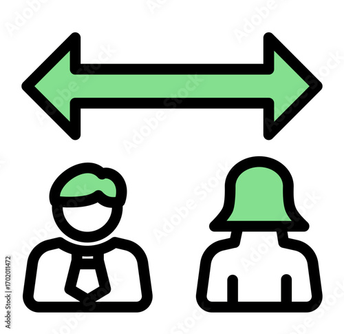 Workplace Safety Precaution icon from the Corporate icon collection (Outline Color Lineal Style)