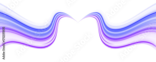 Light speed trails in neon blue and purple stretch across a transparent background, simulating futuristic motion. Each beam glows with energy and direction. Great for sci-fi or racing themes. PNG