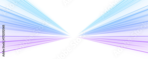 Futuristic neon velocity lines flow through dark space. Bright blue and purple trails form glowing energy waves. Abstract motion background in cyber style. PNG