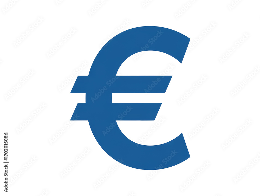 Fototapeta premium Blue euro symbol graphic on black background icon isolated on white transparent background png jpg business people clipping path cutout 2025 2026 4k full hd poster banner label download