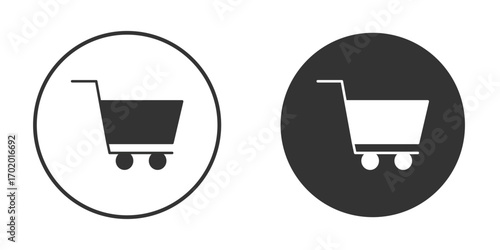 Shopping cart icons collection. Filled flat icons
