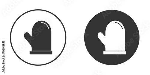 Oven mitt icons collection. Filled flat icons