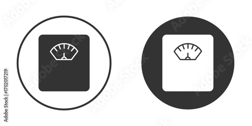 Weight scale icons collection. Filled flat icons