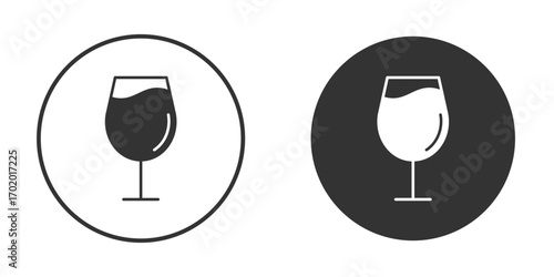 Wine glass icons collection. Filled flat icons