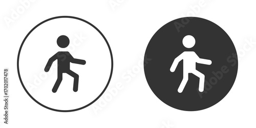 Walking icons collection. Filled flat icons