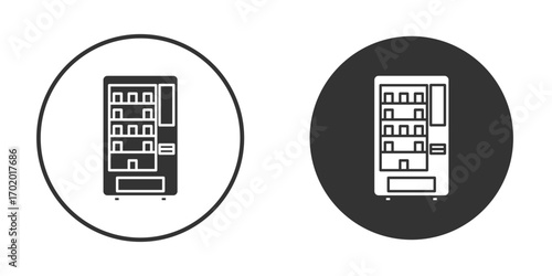Vending machine icons collection. Filled flat icons