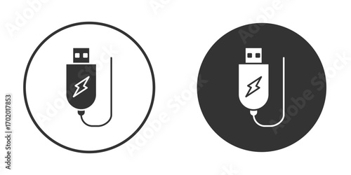 USB icons collection. Filled flat icons