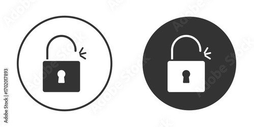 Unlock icons collection. Filled flat icons