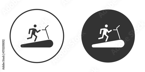 Treadmill icons collection. Filled flat icons