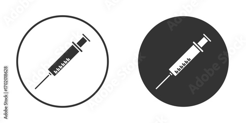 Syringe injection icons collection. Filled flat icons
