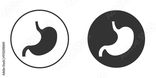 Stomach icons collection. Filled flat icons