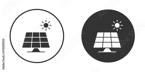 Solar panel icons collection. Filled flat icons