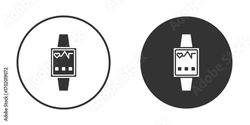 Smartwatch icons collection. Filled flat icons