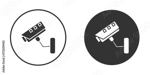 Security camera icons collection. Filled flat icons