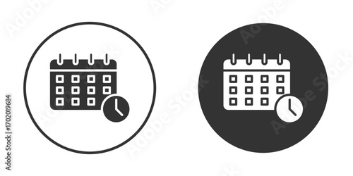 Schedule icons collection. Filled flat icons