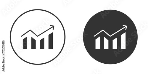 Sales growth icons collection. Filled flat icons