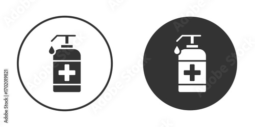 Sanitizer icons collection. Filled flat icons