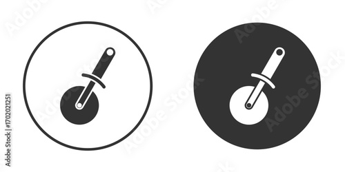 Pizza Slicer icons collection. Filled flat icons