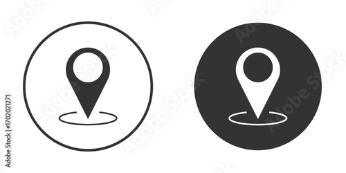 Pin icons collection. Filled flat icons