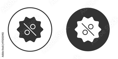 Percentage icons collection. Filled flat icons