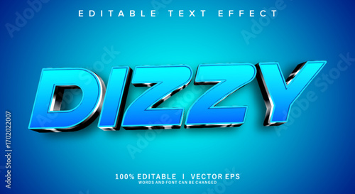 dizzy 3d vector text effect with modern style design