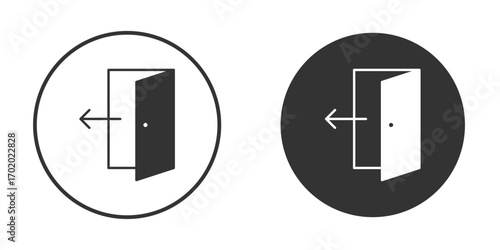 Logout icons collection. Filled flat icons