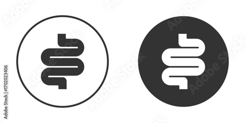 Intestines icons collection. Filled flat icons