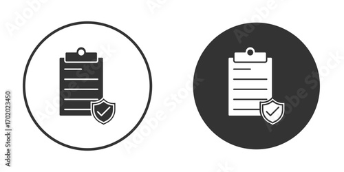 Insurance policy icons collection. Filled flat icons