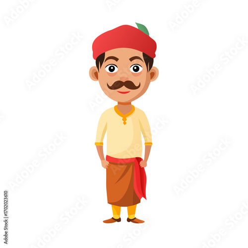 Indian man cartoon character. moral stories for the best cartoon character.