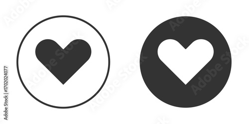 Heart icons collection. Filled flat icons