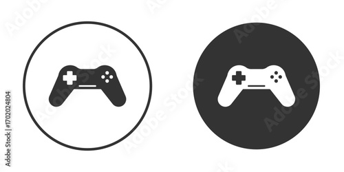 Game controller icons collection. Filled flat icons