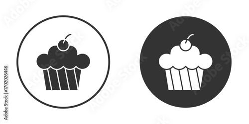 Cupcake icons collection. Filled flat icons