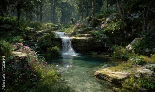 Enchanted Forest Waterfall: Serene Nature Escape