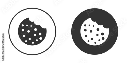 Cookie icons collection. Filled flat icons