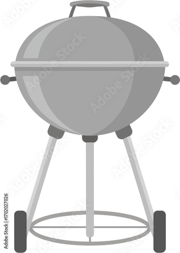 Simple Flat Style Barbecue Grill Equipment Element Illustration