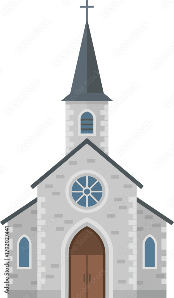 Fototapeta premium Simple Flat Detailed Church Building Icon Illustration Graphic Design
