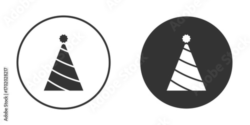 Birthday hat icons collection. Filled flat icons