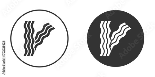 Bacon icons collection. Filled flat icons