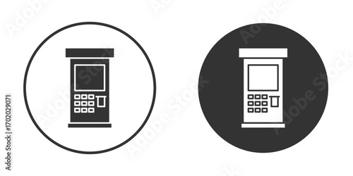 Atm icons collection. Filled flat icons