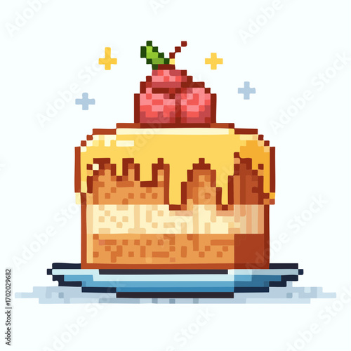 Caramel Layer Cake Pixel Icon