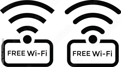 Free wifi zone icon set. Set collections free WIFI trendy colorful icon sign. free wifi icon collection for restaurant, office, home, shop etc place free internet or network service.
